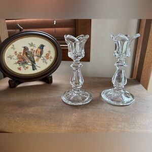 Gorham Crystalites Tulip Shaped Candle Holders